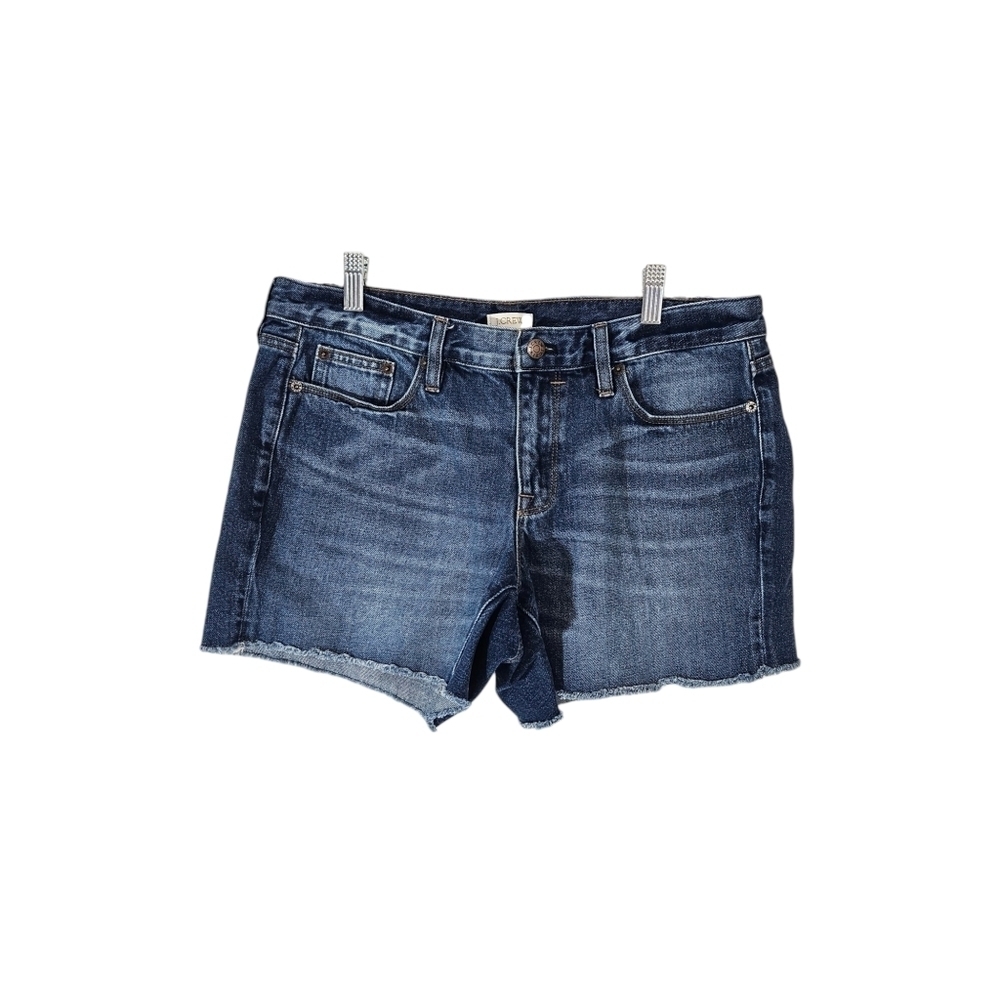 J. Crew Mid Rise Frayed Hem Jean Shorts